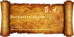 Berkovits Alida névjegykártya